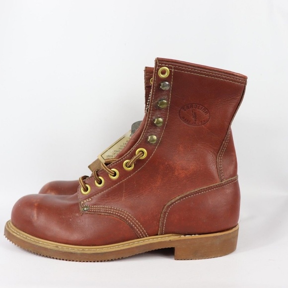 Vintage New Carolina Steel Toe Logger Boots 8.5 E main image 6